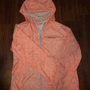 Columbia rain jacket XL peach with triangles